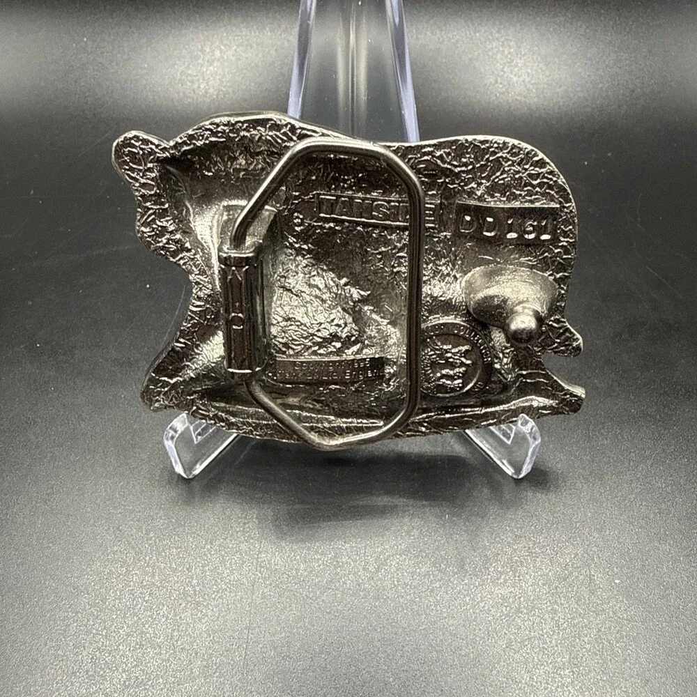 Vintage 1995 Pewter Tanside Tiger Belt Buckle Made In England
